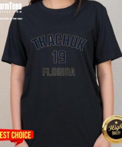 Top Matthew Tkachuk Florida Panthers ice hockey ladies tee featuring name and number 19 design.