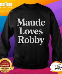 Cozy Top Maude Loves Robby sweatshirt displayed on a hanger, featuring a trendy design perfect for casual outfits.