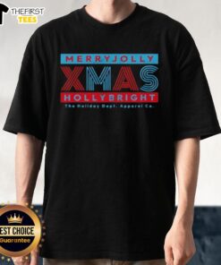 Top Merryjolly Xmas Hollybright Christmas T-Shirt featuring festive holiday graphics and vibrant colors for a cheerful look.