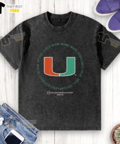 Miami Hurricanes Drive Drive Drive t-shirt design for CFP 2025-26, featuring vibrant graphics and team spirit.