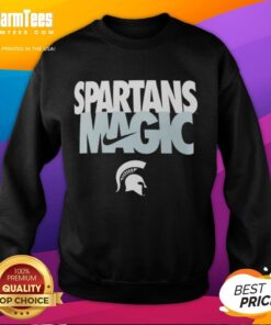 Alt Text: Top Michigan State Spartans football sweatshirt featuring Spartans Magic Nike logo in green and white.
