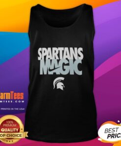 Top Michigan State Spartans Football tank top featuring Spartans Magic Nike logo in green and white colors.