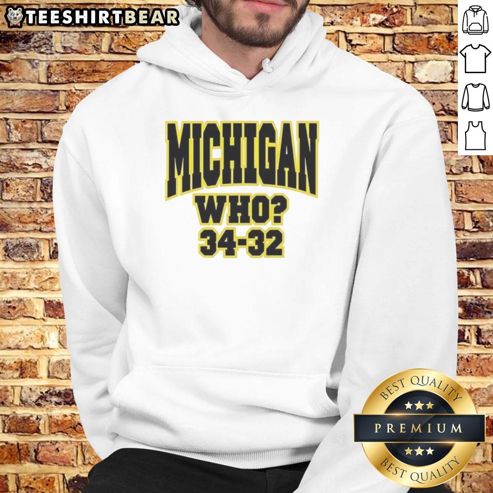 top-michigan-who-34-32-hoodie Alt Text: Black hoodie featuring Top Michigan Who 34-32 design, perfect for fans and stylish casual wear.