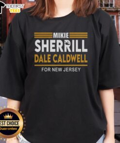 Top Mikie Sherrill Dale Caldwell for New Jersey Political Stripes ladies tee featuring vibrant colors and stylish design.