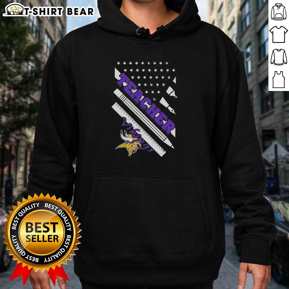 Top Minnesota Vikings Football X Teacher American Flag Hoodie Top Minnesota Vikings Football X Teacher hoodie featuring an American flag design, perfect for fans and educators.