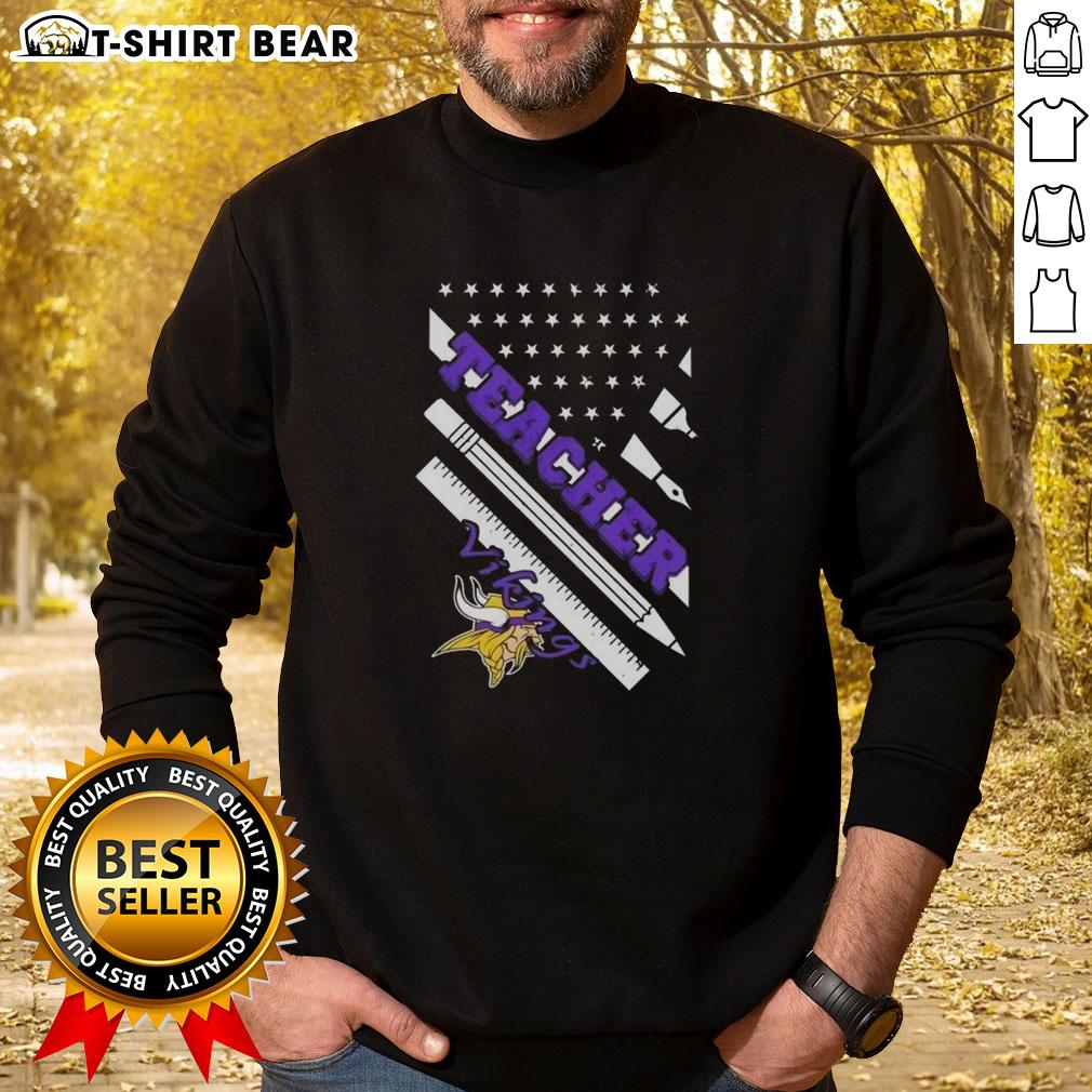 Top Minnesota Vikings Football X Teacher American Flag Sweatshirt Top Minnesota Vikings Football X Teacher American Flag Sweatshirt featuring vibrant team colors and patriotic design.