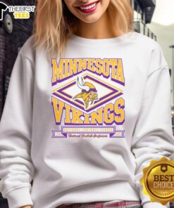Cozy Top Minnesota Vikings heater sweatshirt in purple, perfect for game day and showing team spirit.
