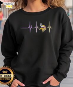 Top Minnesota Vikings NFL Heartbeat Sweatshirt featuring team colors and logo, perfect for fans and game days.