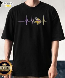 Top Minnesota Vikings NFL Heartbeat T-Shirt featuring team colors and logo, perfect for passionate fans and game day.