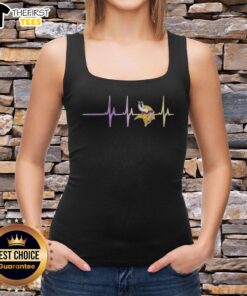 Top Minnesota Vikings NFL heartbeat tank top featuring team colors and logo, perfect for fans and summer wear.