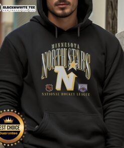 Alt Text: Vintage Minnesota Dallas Stars Crease Hoodie showcasing classic team colors and design for hockey fans.