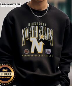 Vintage Minnesota-Dallas Stars sweatshirt featuring iconic team colors and logo, perfect for hockey fans.