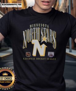 Alt Text: Vintage Minnesota-Dallas Stars Crease T-Shirt featuring retro design, perfect for hockey fans and collectors.