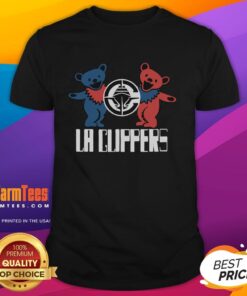 Alt Text: Top NBA x Grateful Dead x Clippers T-Shirt featuring vibrant graphics and a stylish design for fans.