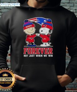 Top New England Patriots Charlie Brown and Snoopy Forever hoodie showcasing team spirit, perfect for fans and game days.