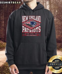 Top New England Patriots Heater Hoodie in navy blue, featuring team logo and cozy design for fans and cold weather.