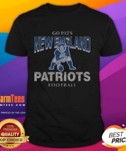 Top New England Patriots historic head-on T-shirt featuring team logo and colors, perfect for fans and collectors.