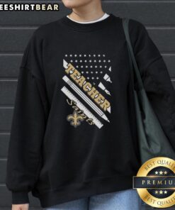 Top New Orleans Saints Football X Teacher sweatshirt featuring an American flag design for stylish game day wear.