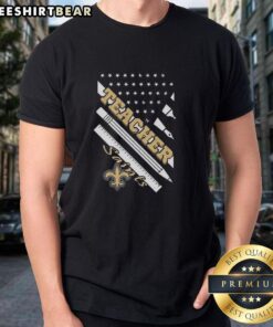 Top New Orleans Saints Football X Teacher American Flag T-Shirt featuring a bold design for fans and educators.
