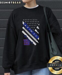 Top New York Giants football sweatshirt featuring a teacher design and American flag, perfect for fans and educators.