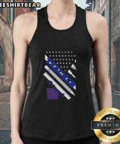 Alt Text: Top New York Giants football tank top featuring an American flag design, perfect for fans and teachers.