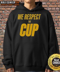 Alt Text: Top New York Knicks 2025 Cup Champions hoodie featuring 'We Respect The Cup' slogan, perfect for fans.