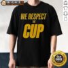 Top New York Knicks 2025 Cup Champions T-Shirt featuring 'We Respect The Cup' slogan in vibrant team colors.