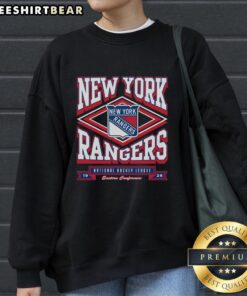 Cozy Top New York Rangers heater sweatshirt featuring team logo, perfect for fans to stay warm during games.