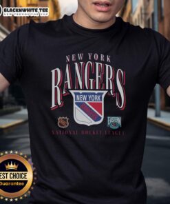 Top New York Rangers Vintage Crease T-Shirt featuring retro design and team colors, perfect for fans and collectors.