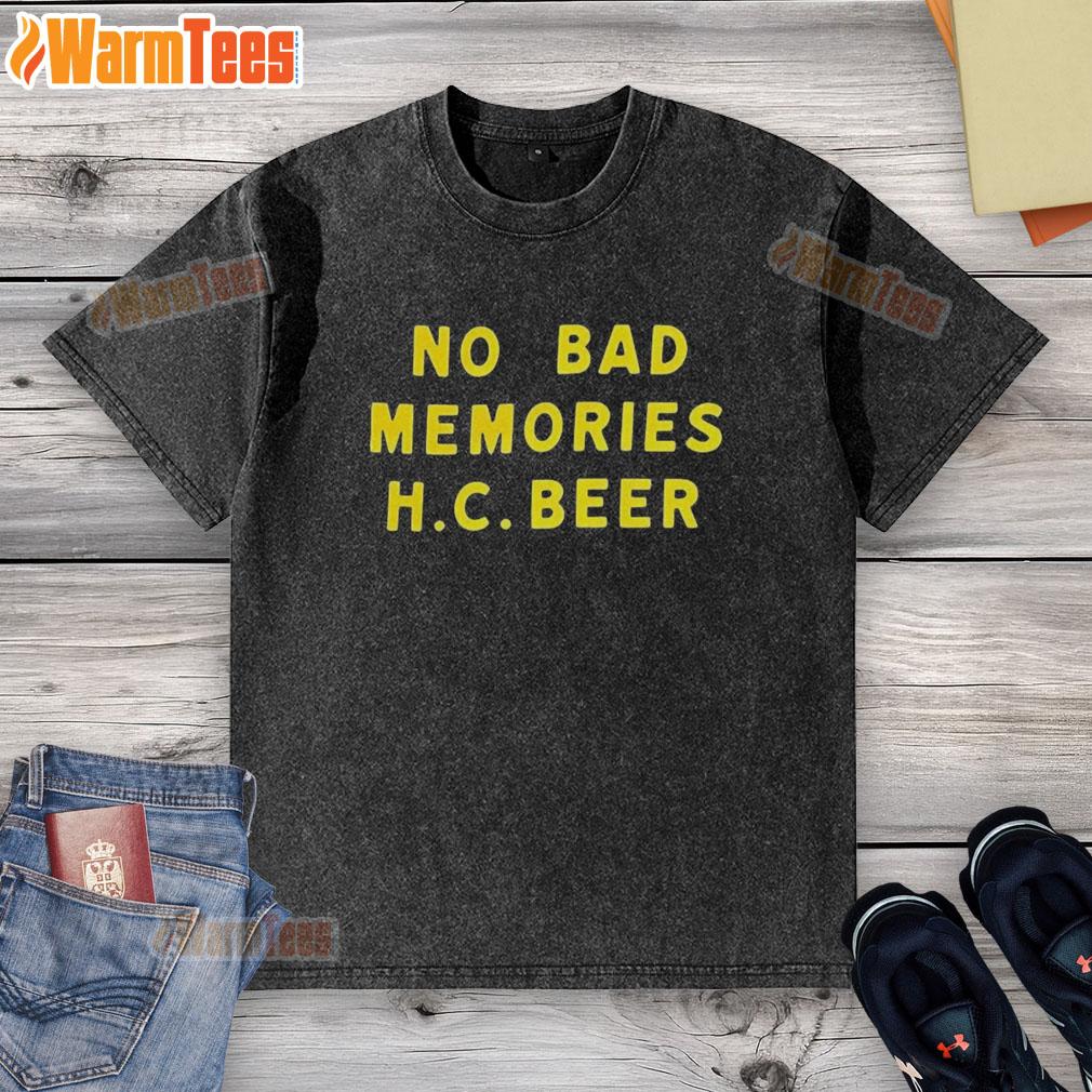top-no-bad-memories-hc-beer-letter-washed-t-shirt Top No Bad Memories HC Beer Letter Washed T-Shirt featuring a casual design perfect for beer lovers and relaxed outings.