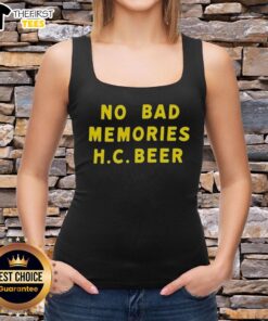Stylish Top No Bad Memories HC Beer Tank Top displayed on a mannequin, perfect for summer outings and casual wear.