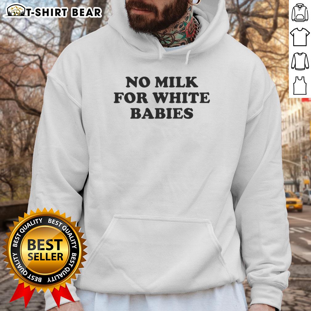 Top No Milk For White Babies Letter Hoodie Top No Milk for White Babies letter hoodie in black with bold white text, perfect for trendy baby outfits.