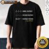 Top Normal Heartbeat and Deceased Heartbeat graphic on Iowa Hawkeyes T-Shirt, perfect for fans of heart health awareness.