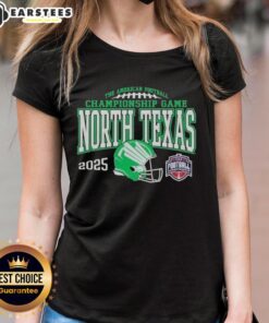 Top North Texas Mean Green 2025 AAC Football Championship Bound ladies tee showcasing team spirit and style.