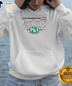 2025 Isleta New Mexico Bowl hoodie featuring the Top North Texas Mean Green logo, perfect for football fans.