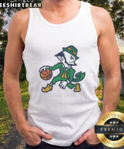 Top Notre Dame Leprechaun mascot logo on a stylish tank top for fans, perfect for game day and casual wear.