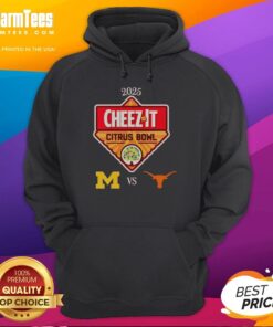 2025 Cheez-It Citrus Bowl hoodie featuring Michigan Wolverines vs Texas Longhorns at Camping World Stadium.