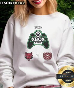 2025 Xbox Bowl sweatshirt featuring Missouri State vs. Arkansas State design, perfect for fans and collectors.