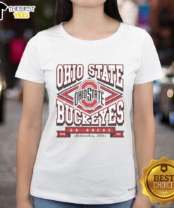 Top Ohio State Buckeyes Heater Ladies Tee in red, featuring the iconic Buckeyes logo and a stylish, comfortable fit.