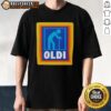 Top Oldi Senior Aldi Logo Parody T-Shirt featuring a humorous twist on the classic Aldi logo design.