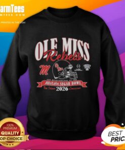 Top Ole Miss Rebels CFP Quarterfinal sweatshirt featuring team colors and logo, perfect for Sugar Bowl 2026 fans.
