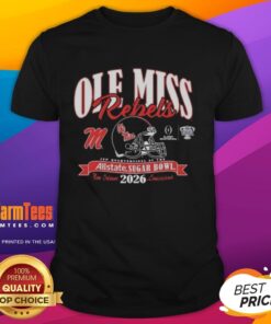 Top Ole Miss Rebels CFP Quarterfinal Allstate Sugar Bowl 2026 T-shirt showcasing team pride and event details.