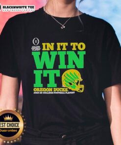 Alt Text: Oregon Ducks CFP 2025-26 helmet design on a ladies tee, showcasing team spirit and style for fans.