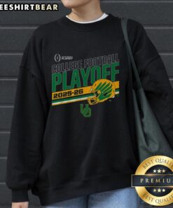 Top Oregon Football 2025 CFP Stripe Sweatshirt featuring team colors, logo, and stylish design for fans.