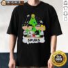 Alt Text: Top Peanuts Comic Christmas Tree on San Antonio Spurs Graphic T-Shirt, featuring festive design and team spirit.