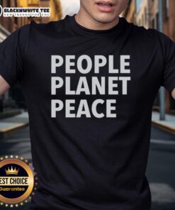 Top People Planet Peace T-Shirt featuring a colorful graphic promoting unity and sustainability for a better world.