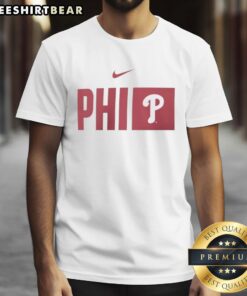 Alt Text: Top Philadelphia Phillies P Logo MLB T-Shirt featuring a bold team logo on a stylish, comfortable design.