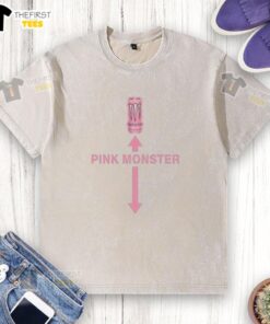 Top pink Monster Energy washed t-shirt featuring logo, perfect for casual wear and energy drink enthusiasts.