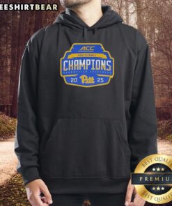 Top Pitt Panthers 2025 ACC Volleyball Champions hoodie showcasing team colors and logo, perfect for fans and supporters.