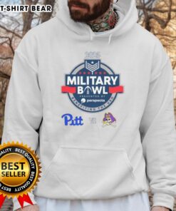 2025 Military Bowl hoodie featuring Pittsburgh Panthers vs. East Carolina Pirates design, perfect for fans and collectors.
